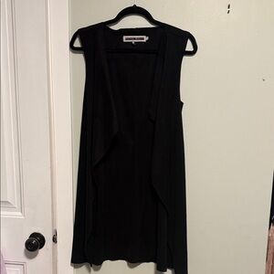 Noisy May | Black Faux Micro Suede Sleeveless Duster Vest - Small